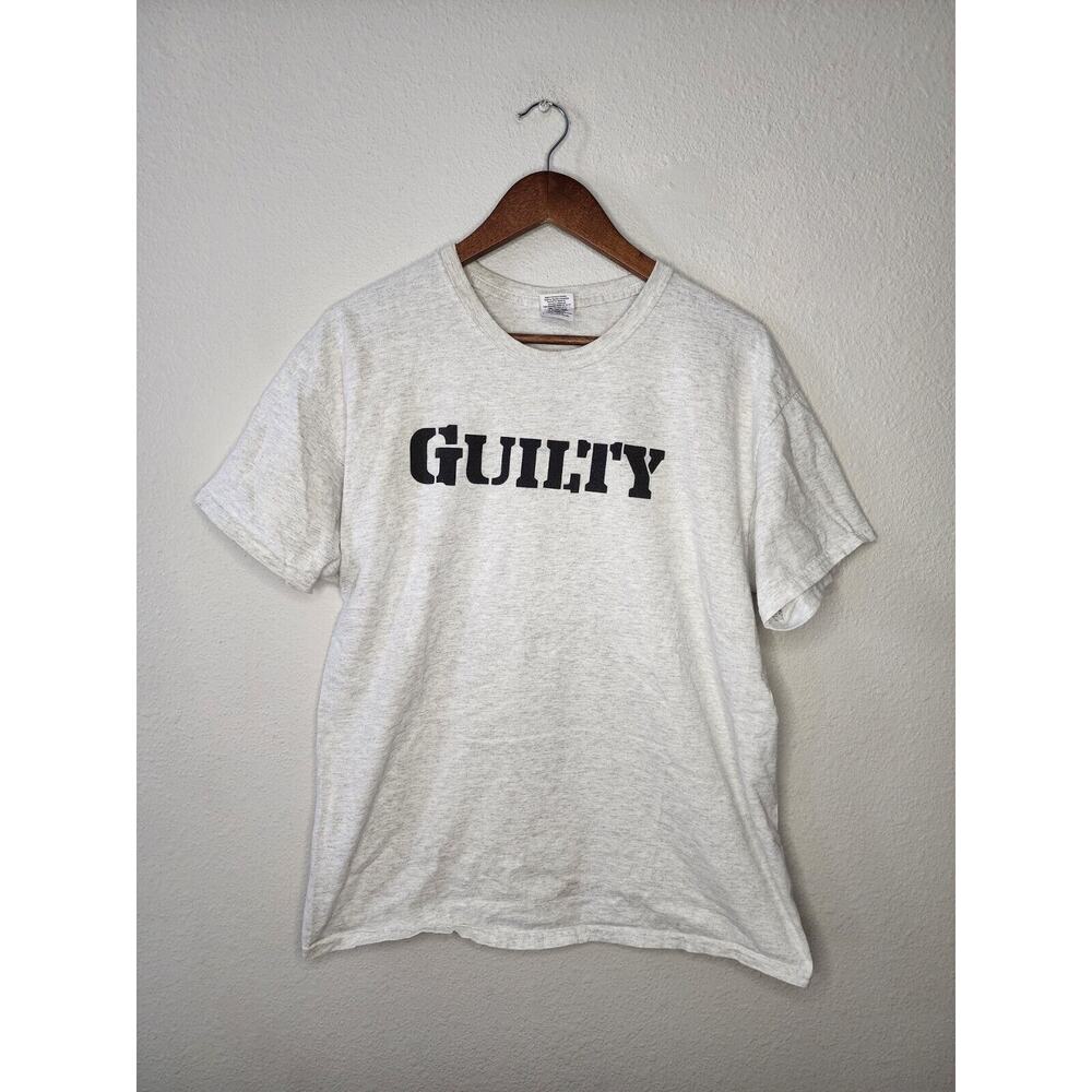 Vintage Guilty.com Shirt Gray Guilty Logo Promo Graphic Tee Shirt Large